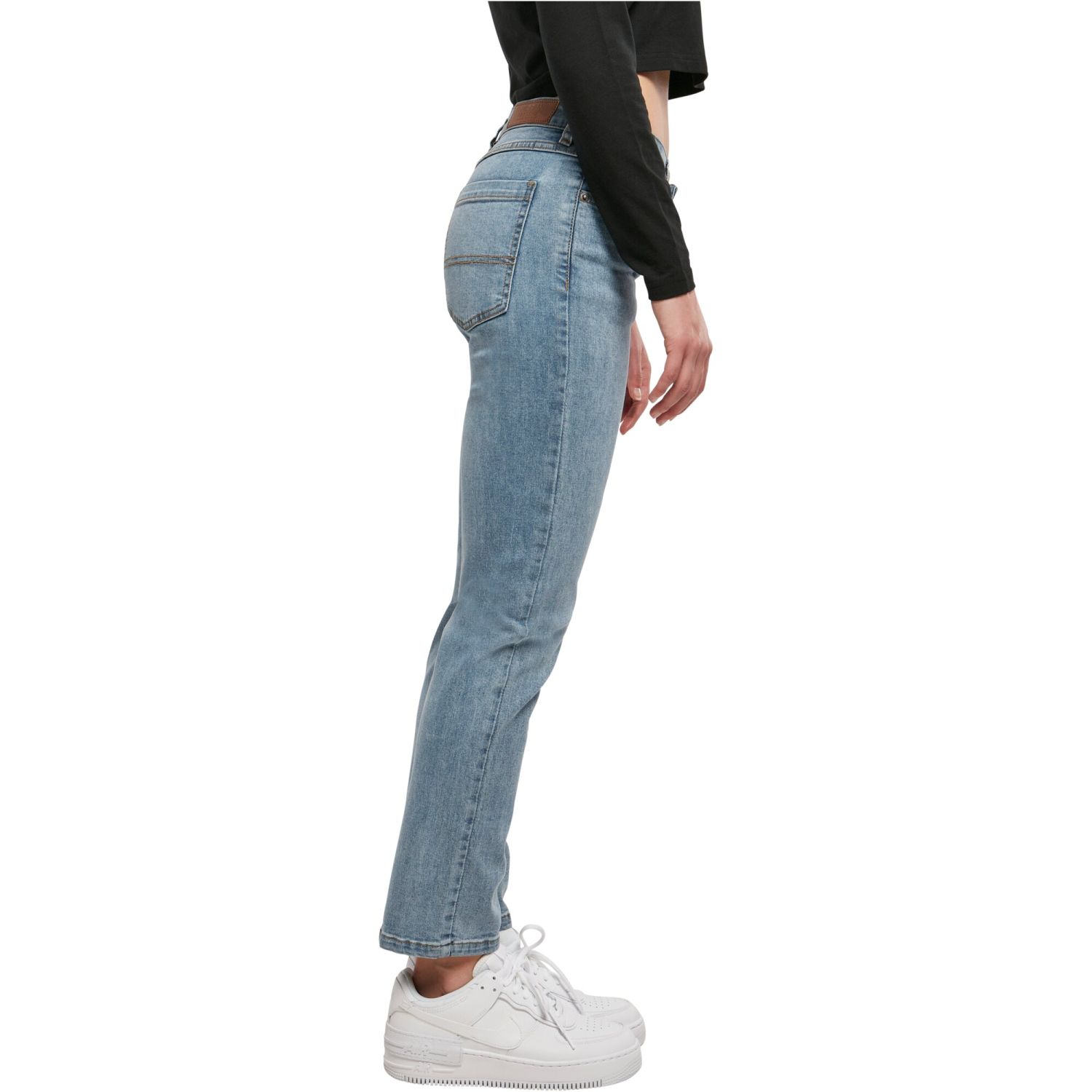 Urban Classics Ladies - Low Waist Straight Denim Jeans