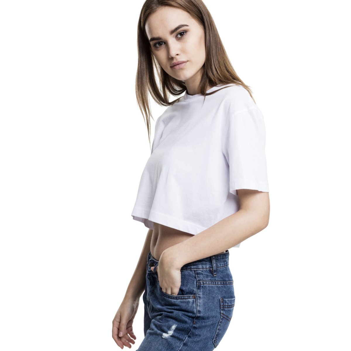 Urban Classics Ladies - Short Oversized Top blanc