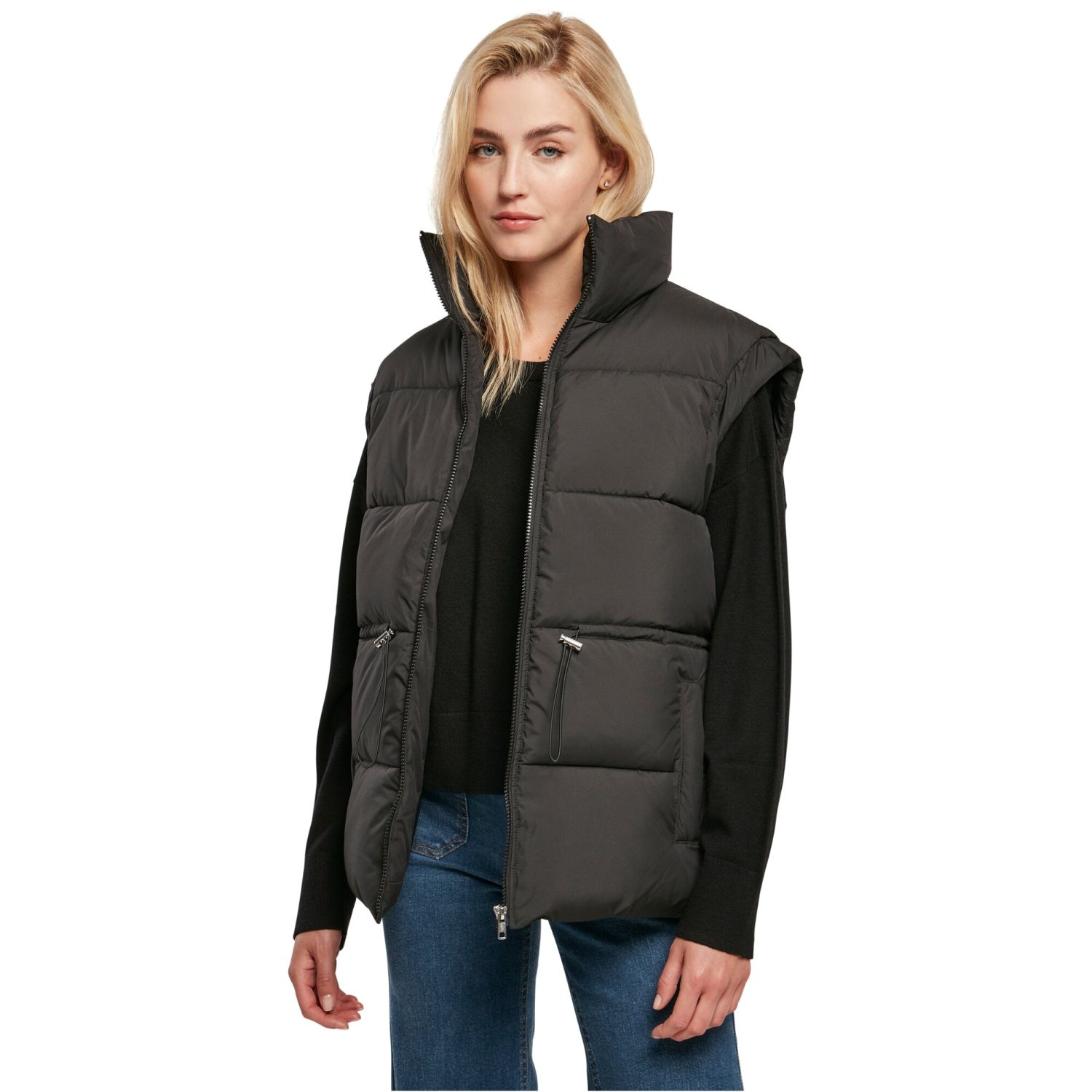 Urban Classics Ladies - Waisted Puffer Vest black