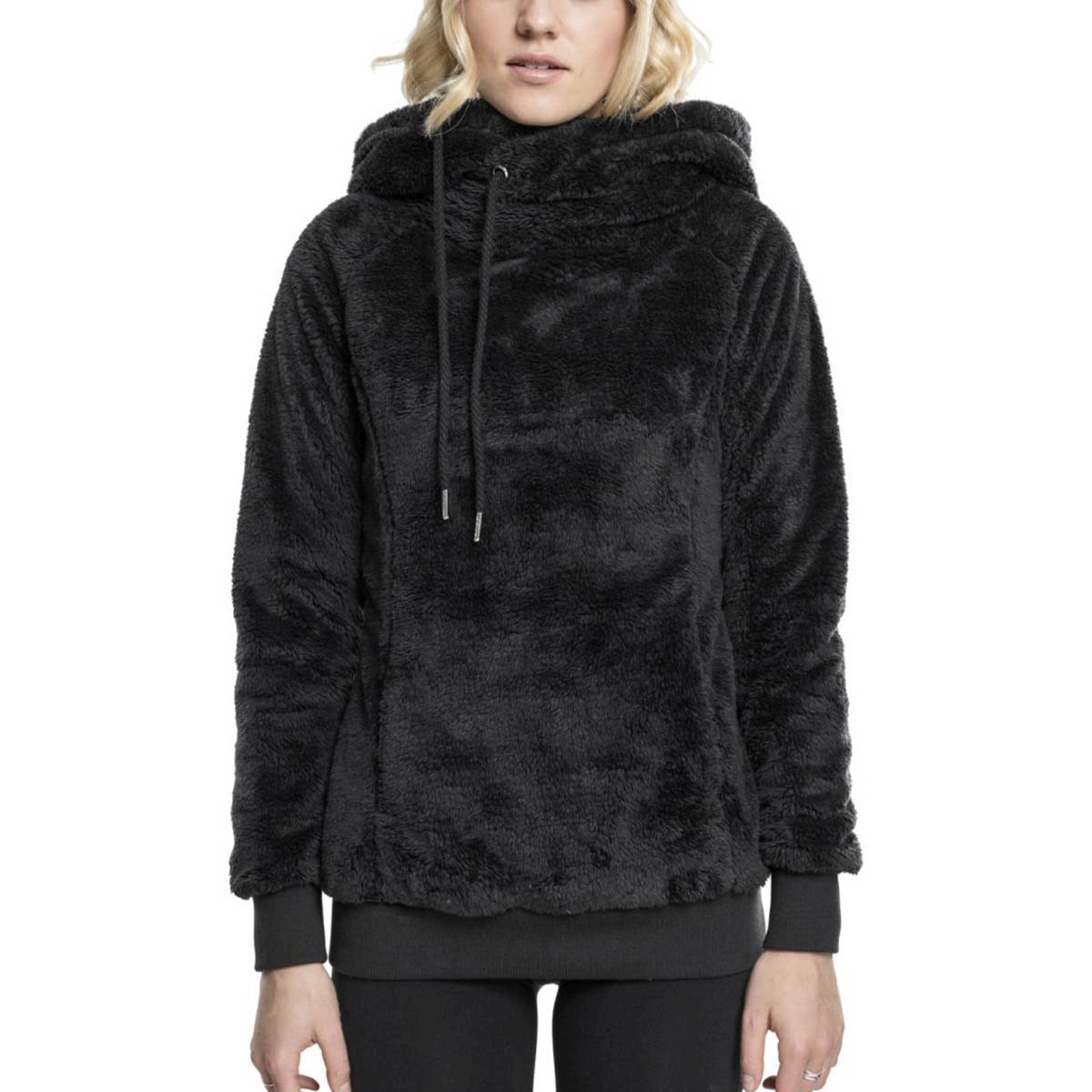 Urban Classics Ladies - TEDDY Hoody noir