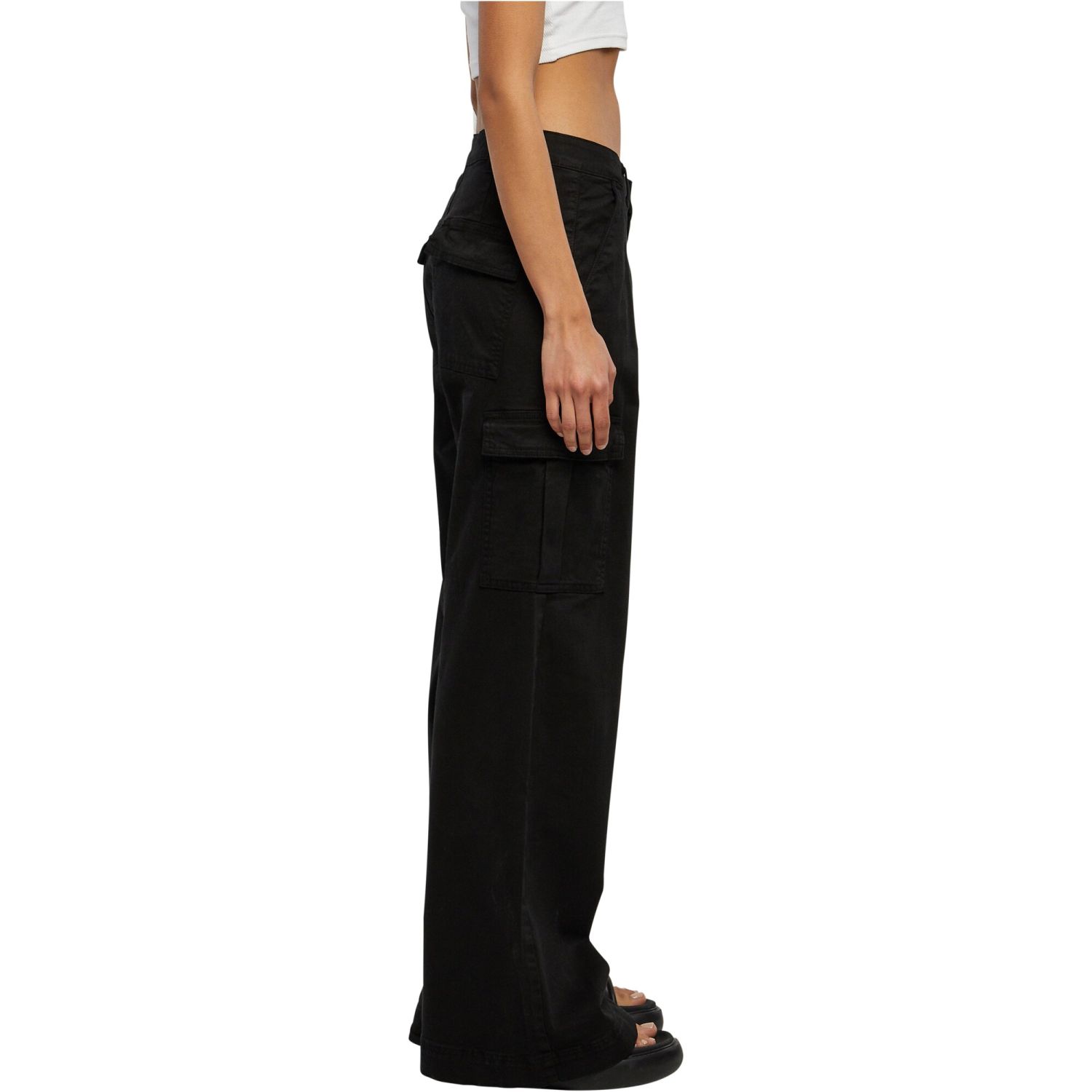 Urban Classics Ladies - Wide Leg Twill Cargo Pantalon