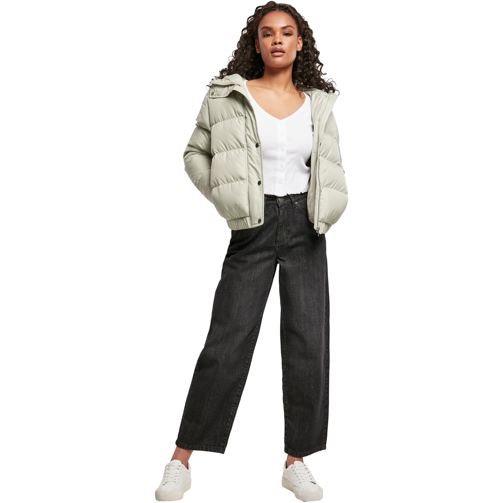 Urban Classics Femme - Hooded Puffer Veste d'hiver salvia