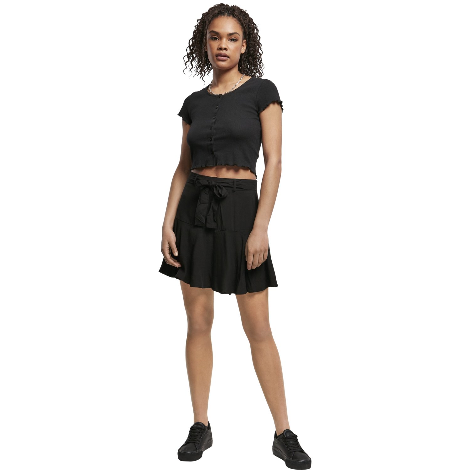Urban Classics Ladies - Viscose Mini Jupe noir