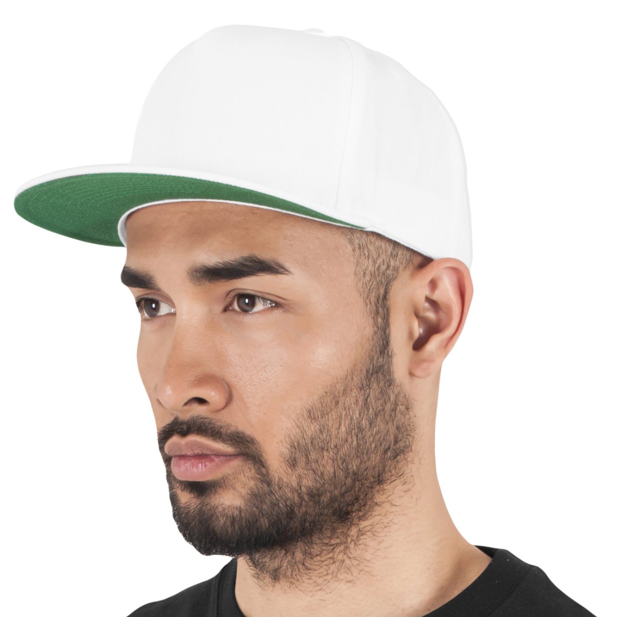 Flexfit Classic 5-Panel Snapback Cap - blanc