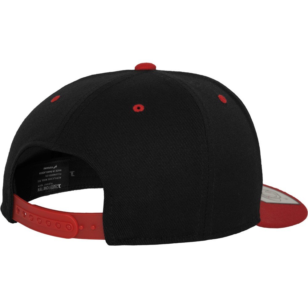 Flexfit 110 Fitted Snapback Casquette - noir / rouge
