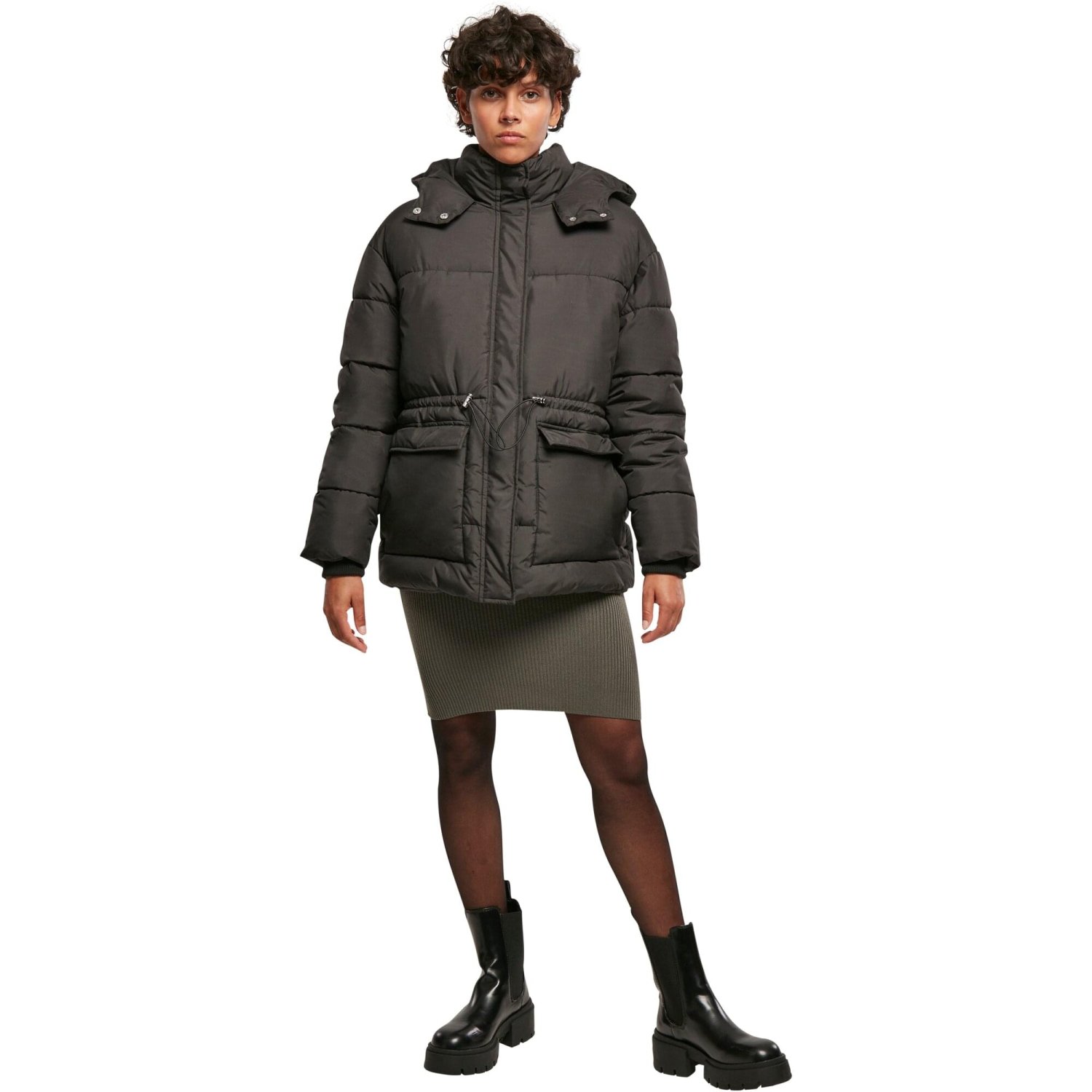 Urban Classics Ladies - Waisted Puffer Winter Jacket