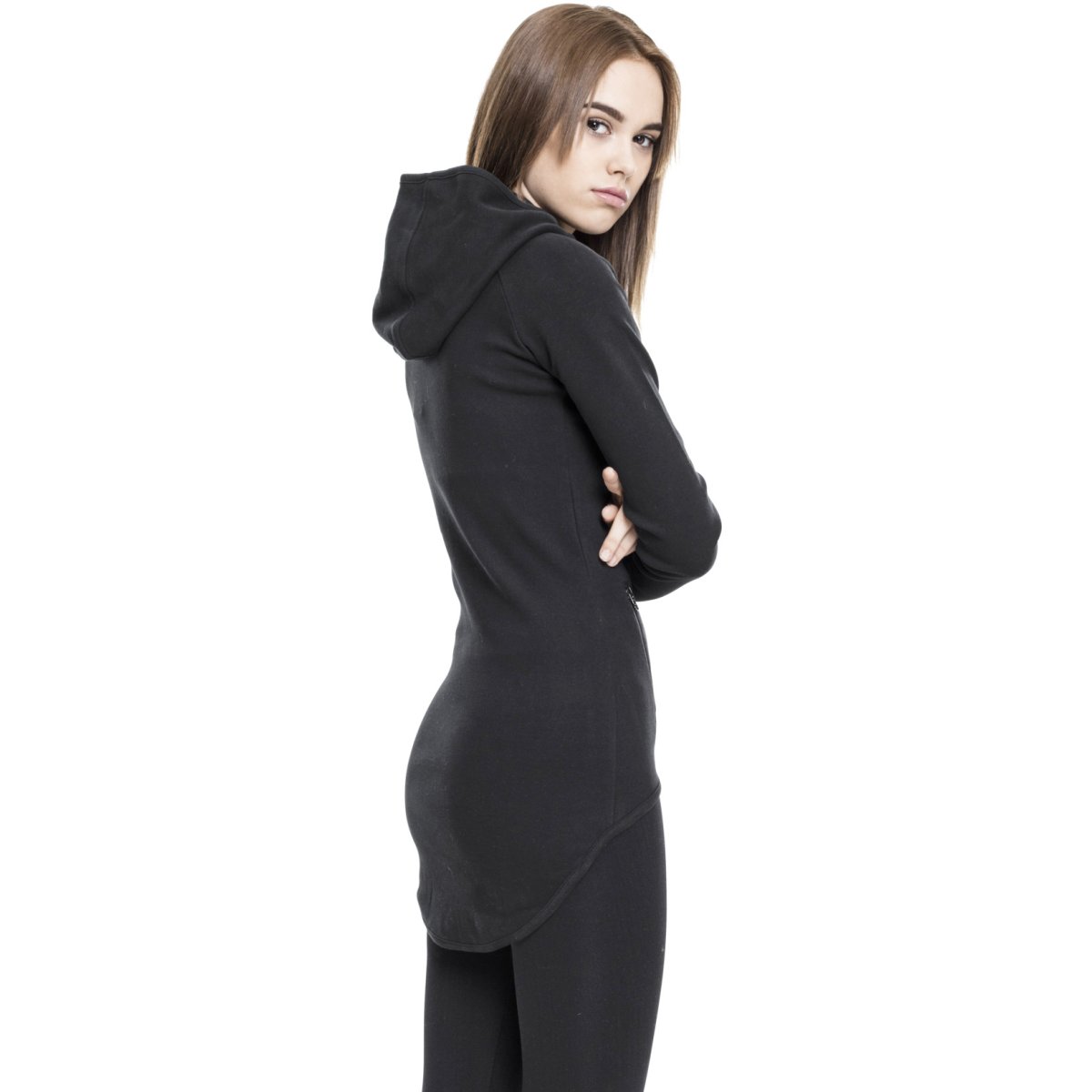 Urban Classics Femme - ATHLETIC INTERLOCK Zip Hoody noir