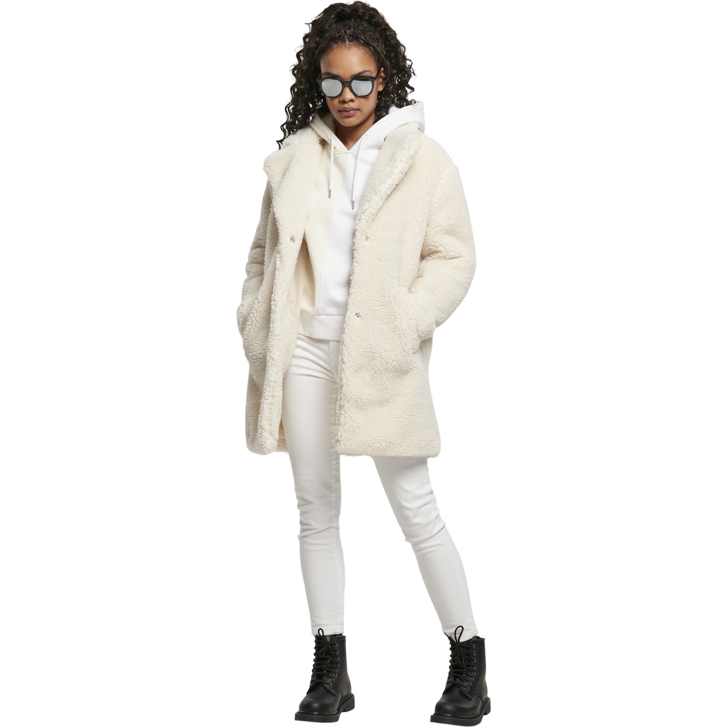 Urban Classics Ladies - OVERSIZED SHERPA Coat off white