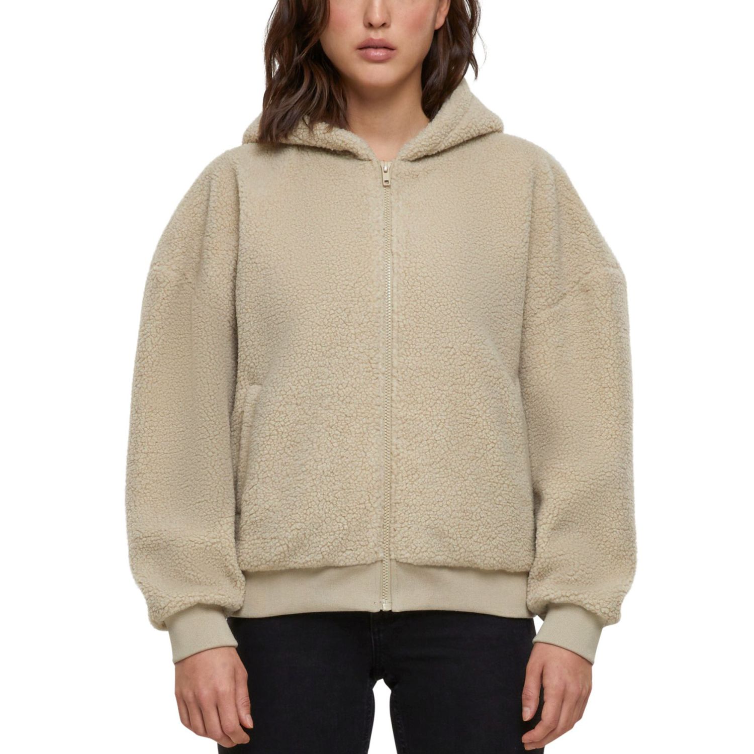 Urban Classics Ladies - Oversized Sherpa Zip Hoody Veste