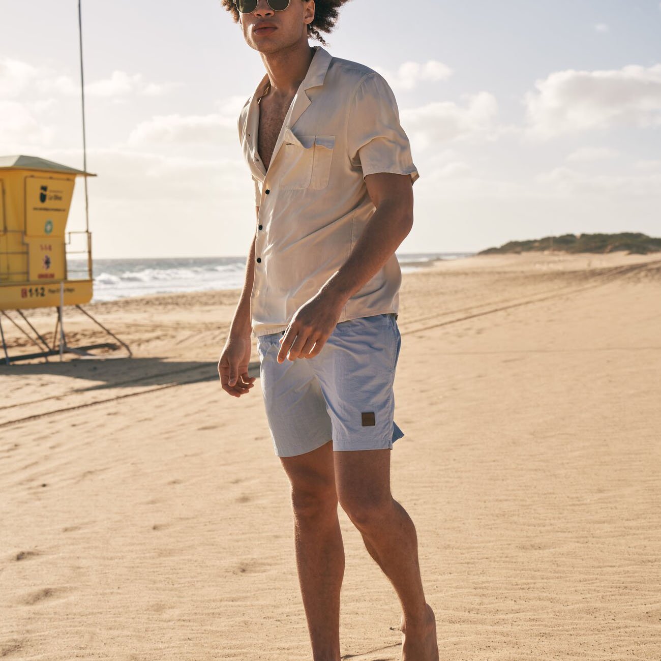 Urban Classics - BLOCK Short de bain sky blue