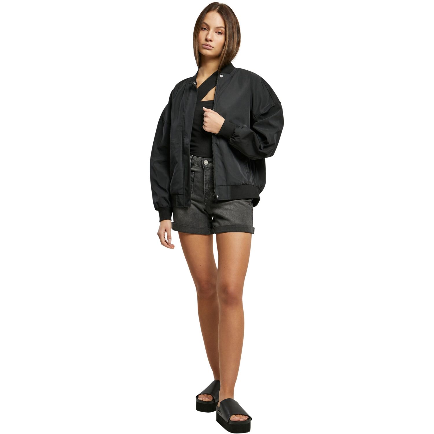 Urban Classics Ladies - Oversized Light Bomber Veste noir