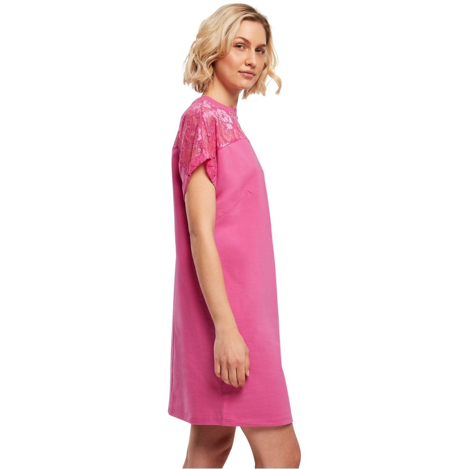 Urban Classics Ladies - Lace Shirt Dress pink
