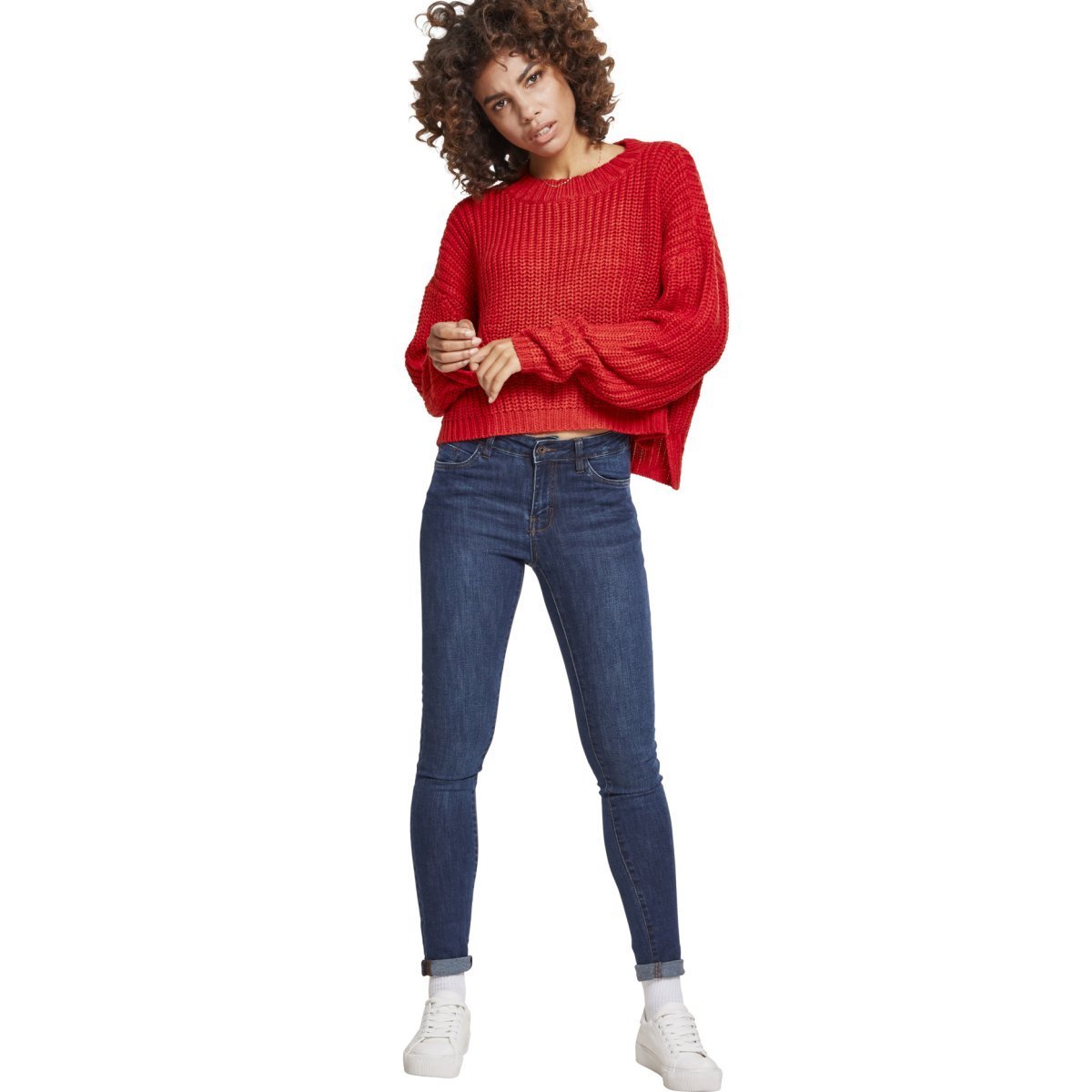 Urban Classics Ladies - Wide Oversize Sweater rouge