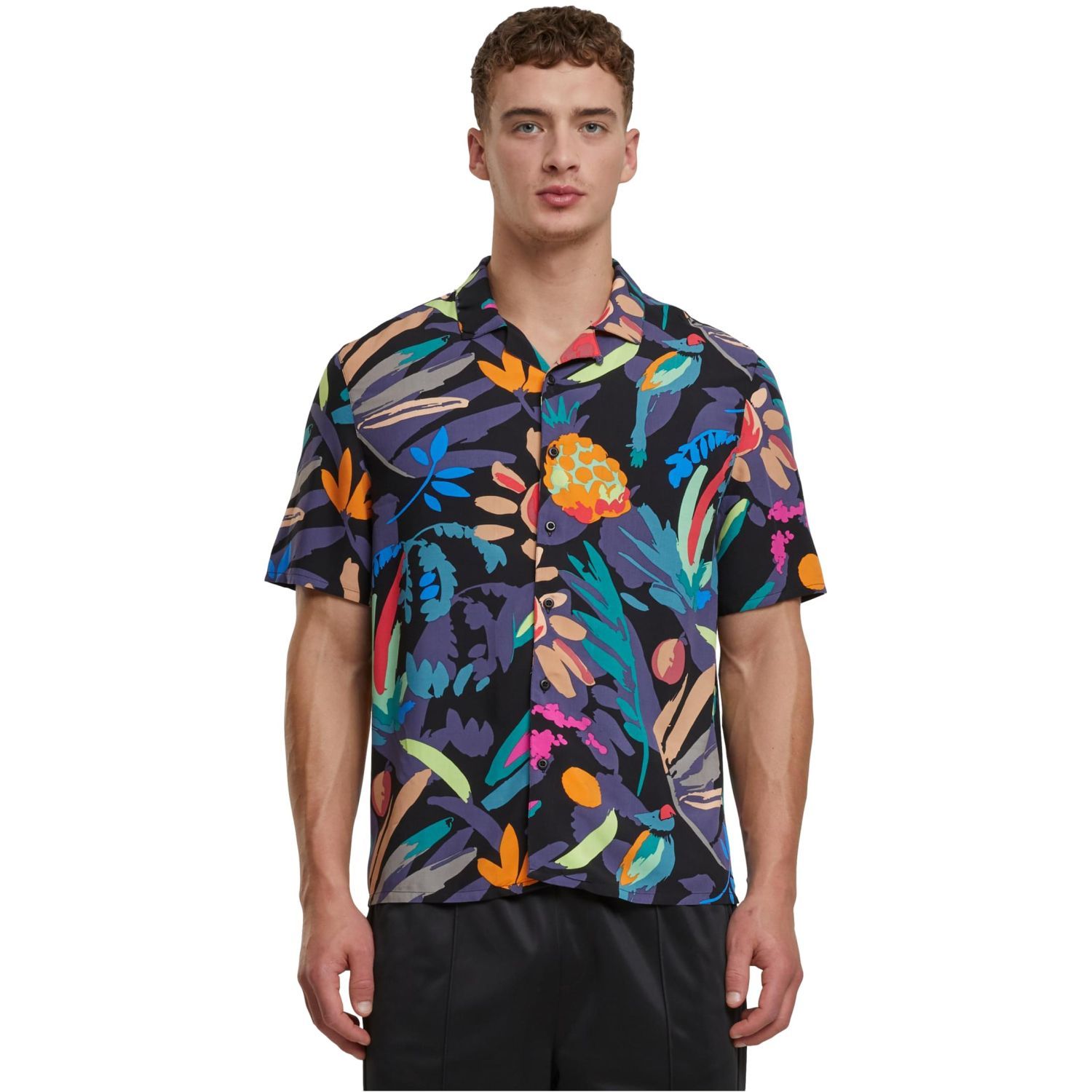Urban Classics - Viscose Resort Shirt Hemd black fruity