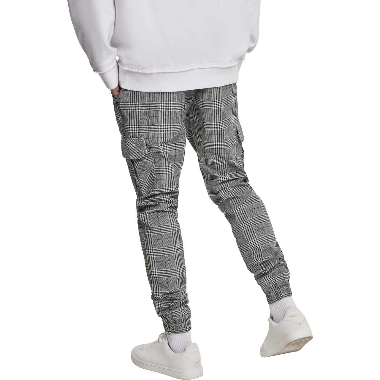 Urban Classics - Glencheck Cargo Jog Pants grey