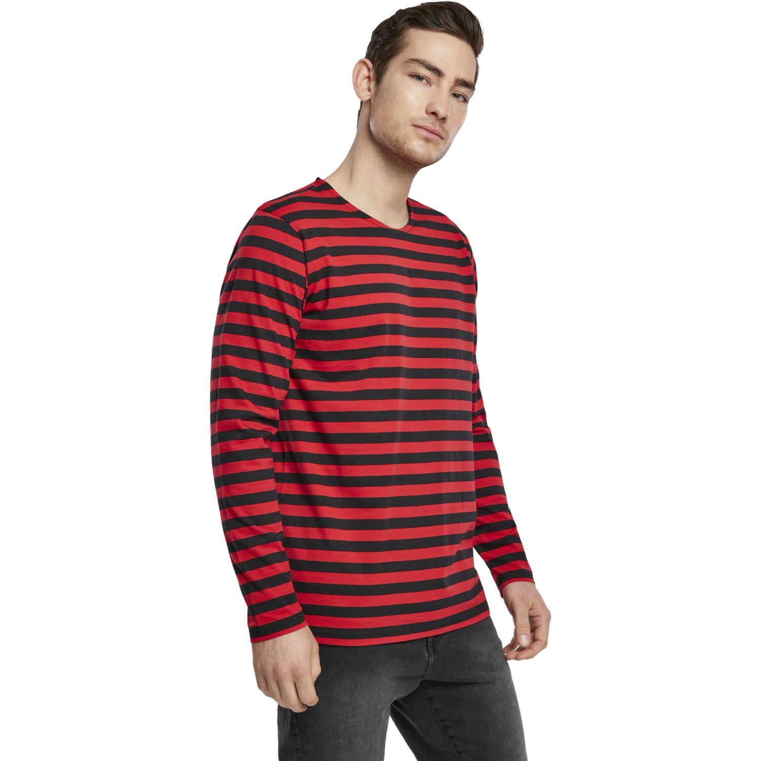 Urban Classics - Regular Stripe Longsleeve red