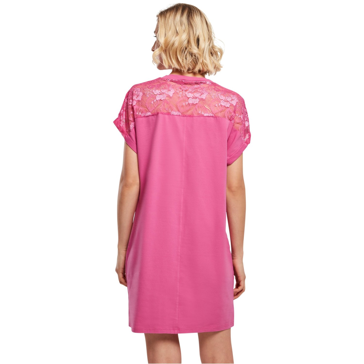 Urban Classics Ladies - Lace Shirt Dress pink