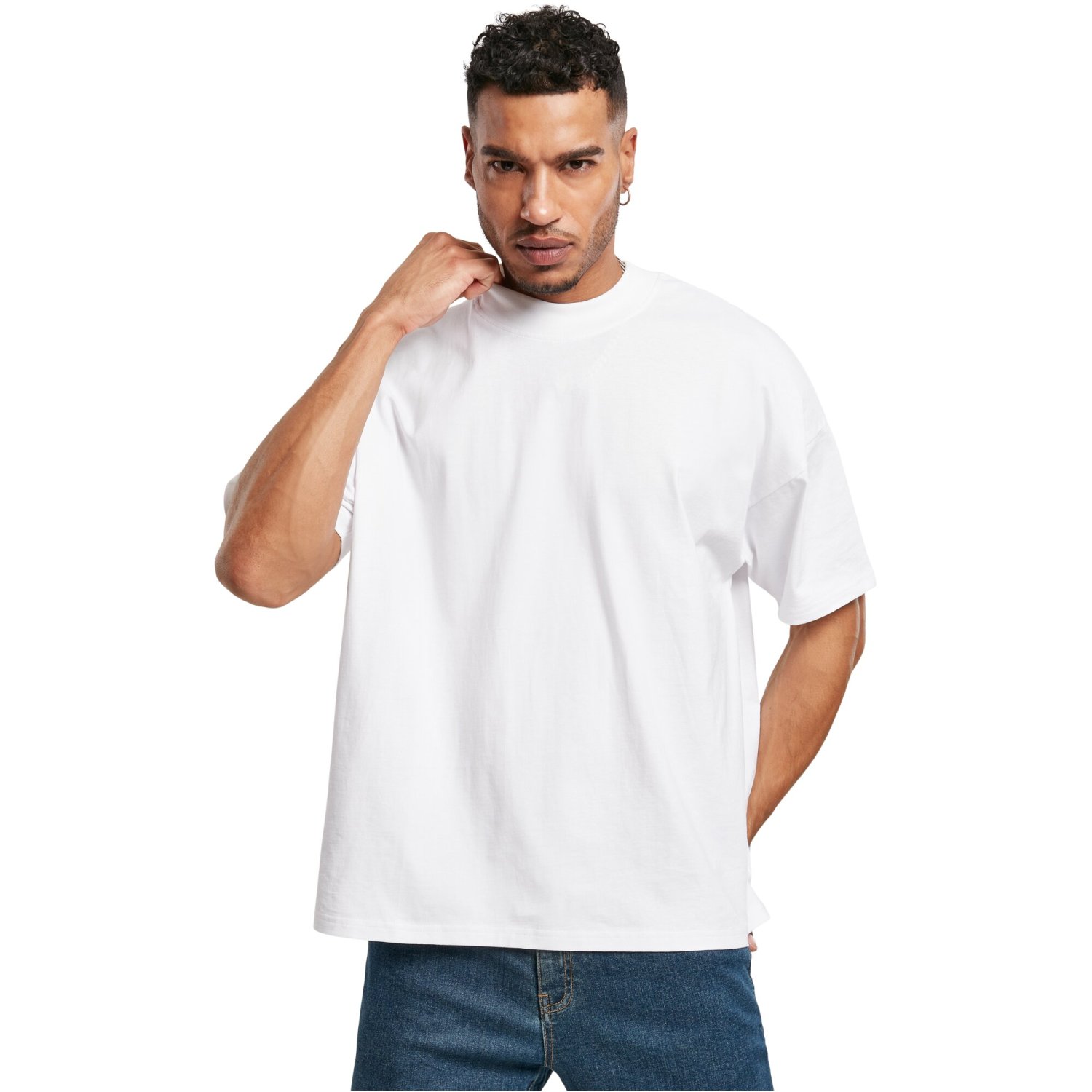 Urban Classics - Oversized Mock Neck Shirt blanc