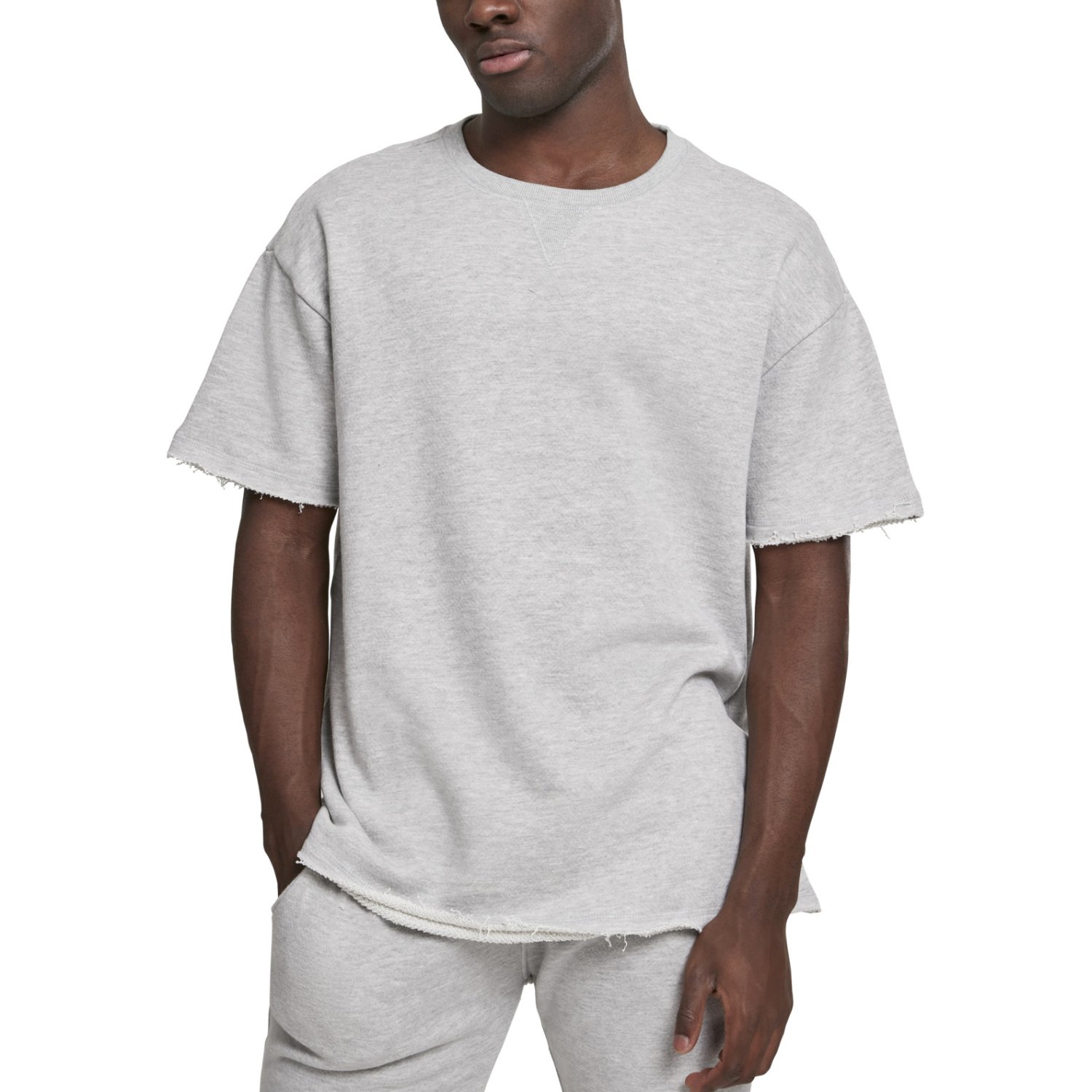 Urban Classics - Herringbone Terr Shirt grau