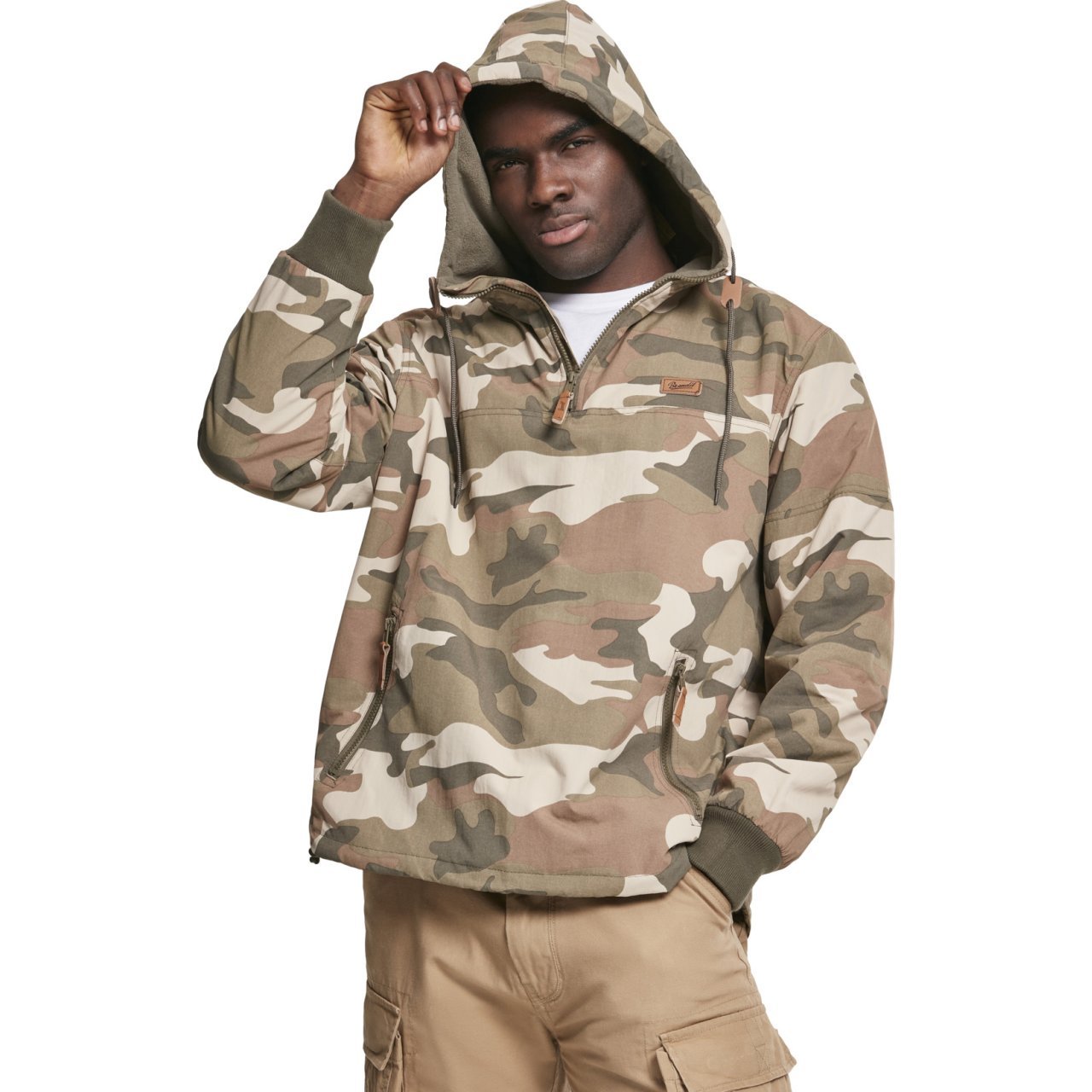Brandit LUKE Pull-Over Outdoor Army Windbreaker wood camo