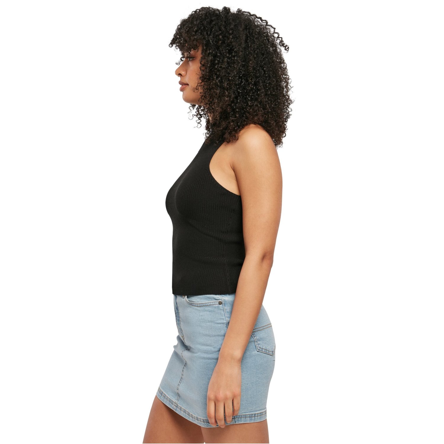 Urban Classics Ladies - Rib Knit Turtleneck Top black