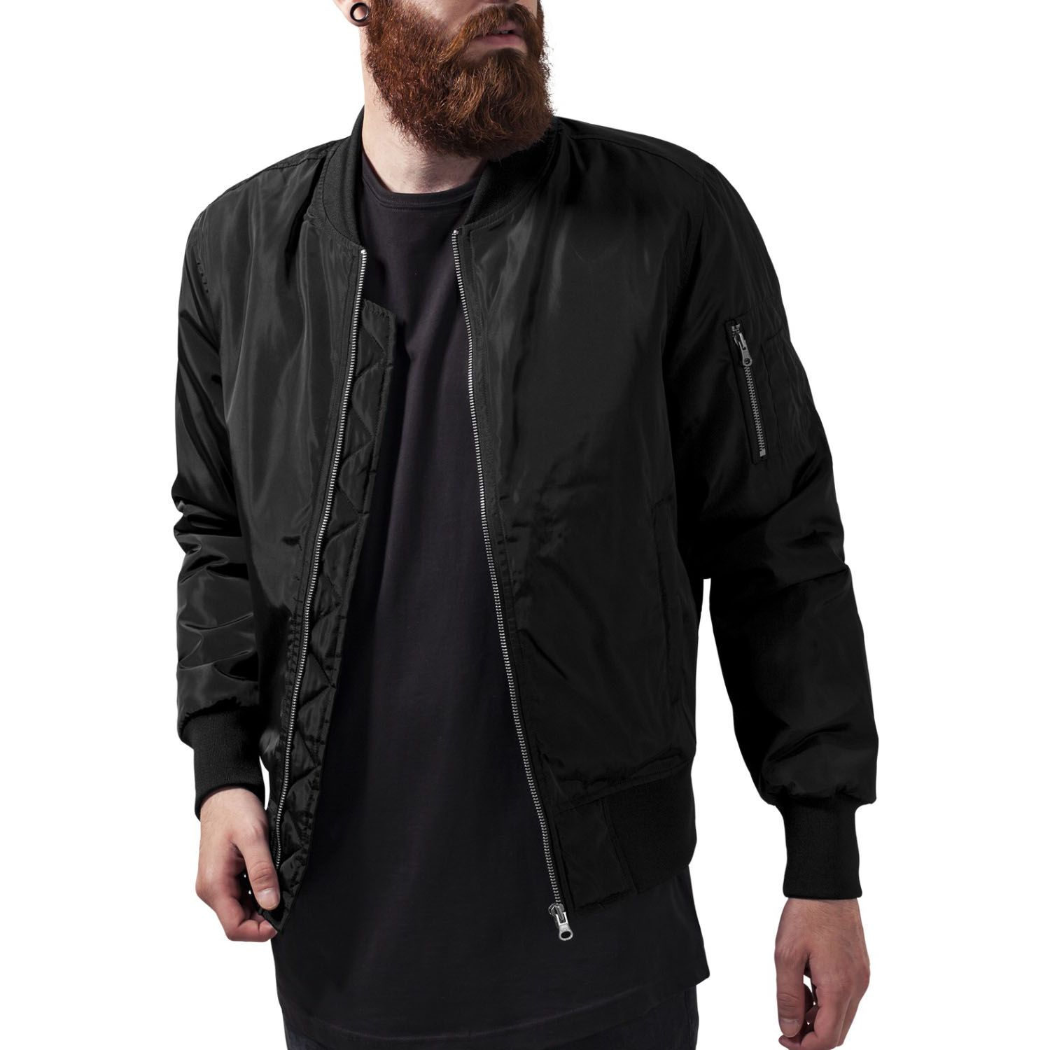 Urban Classics - 2-TONE BOMBER Jacket black