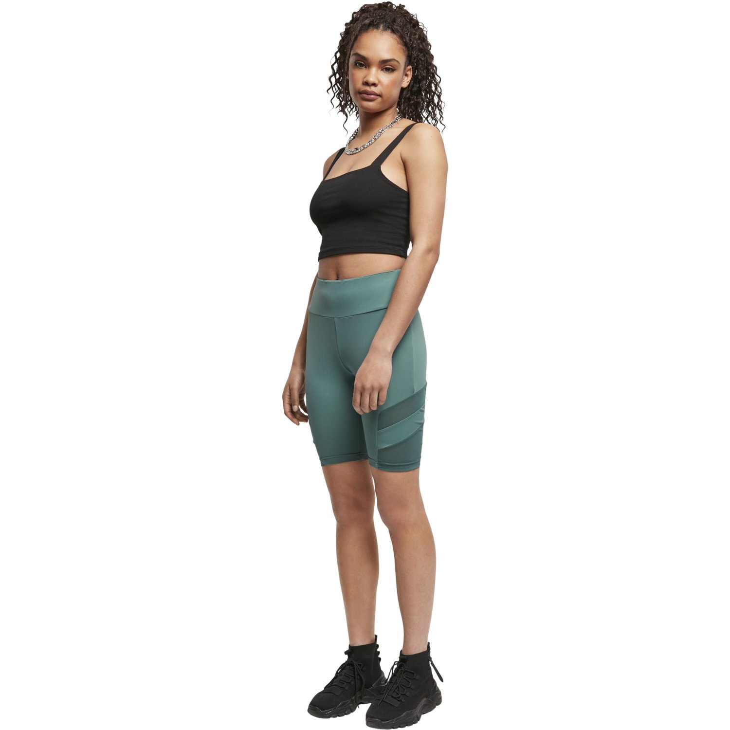 Urban Classics Ladies - CYCLE Tech Mesh Shorts leaf
