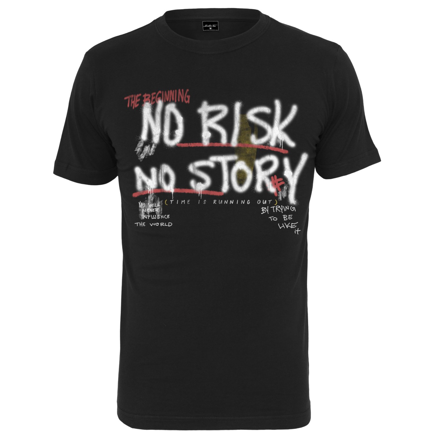 Mister Tee Grafik Shirt - NO RISK NO STORY schwarz