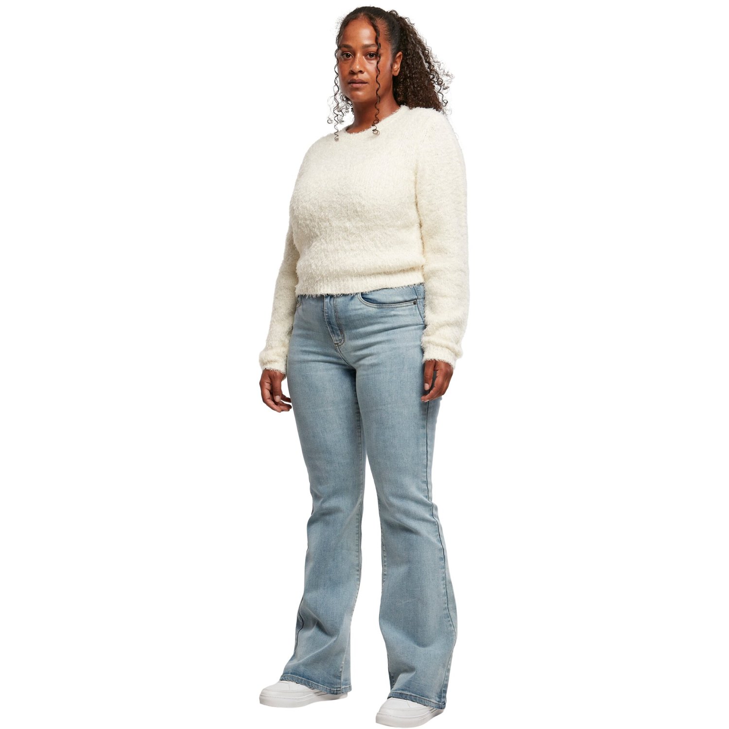 Urban Classics Ladies - High Waist Flared Denim Jeans bleu