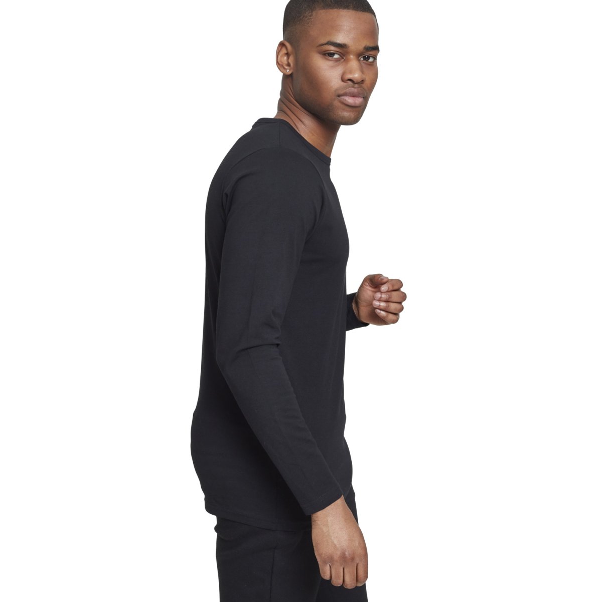 Urban Classics - FITTED STRETCH Manches Longues noir