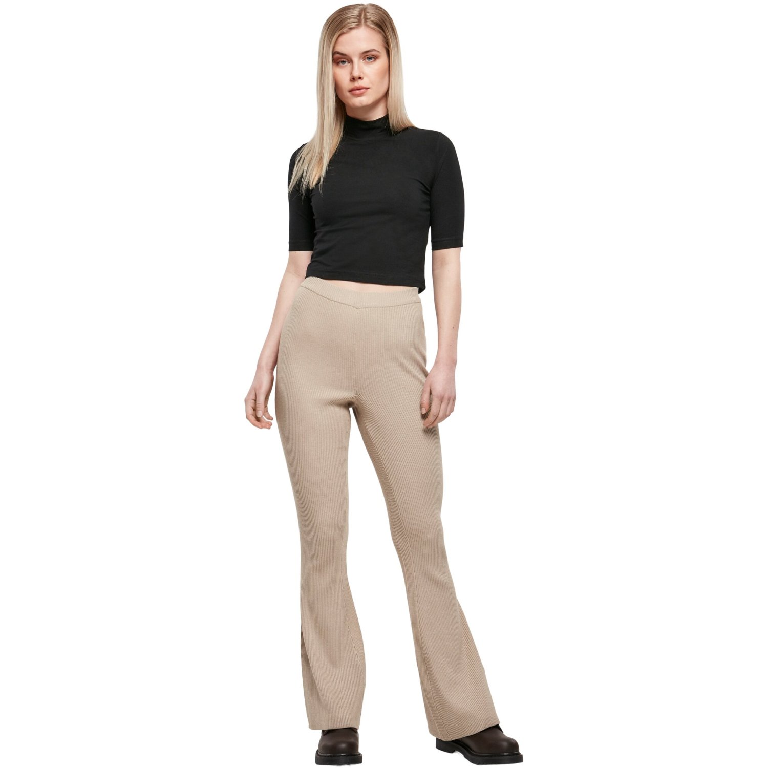 Urban Classics Ladies - Rib Knit Bootcut Leggings