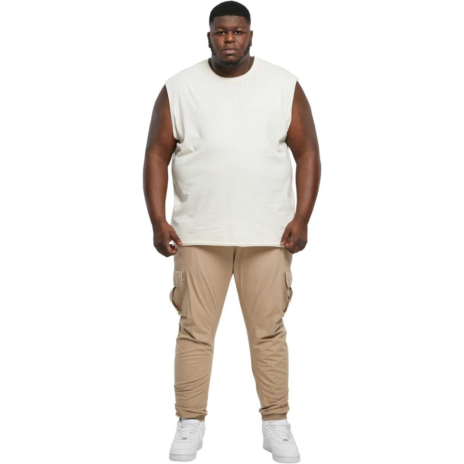 Urban Classics - OPEN EDGE Sleeveless Shirt whitesand