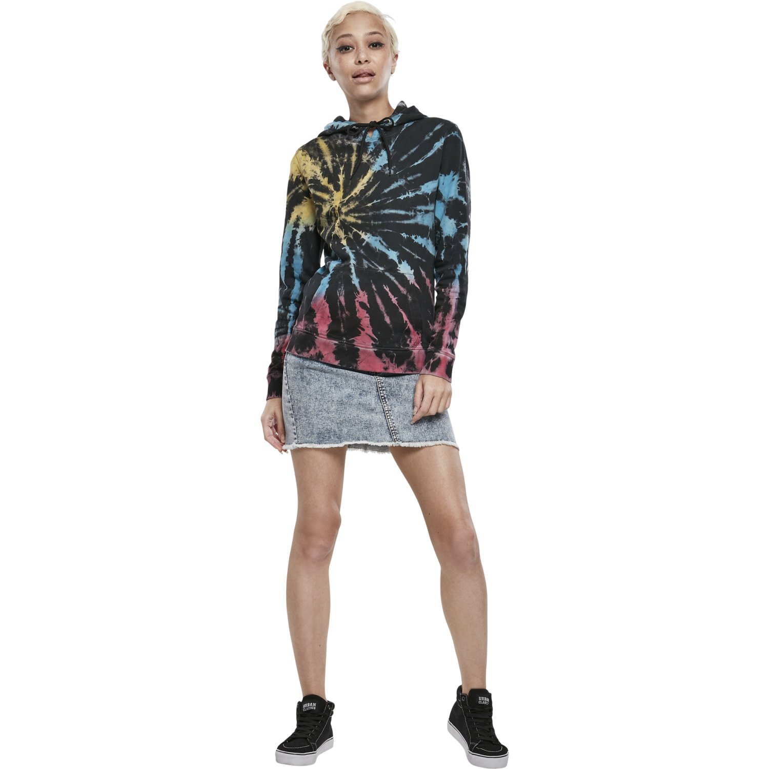 Urban Classics Ladies - Tie Dye Hoody noir