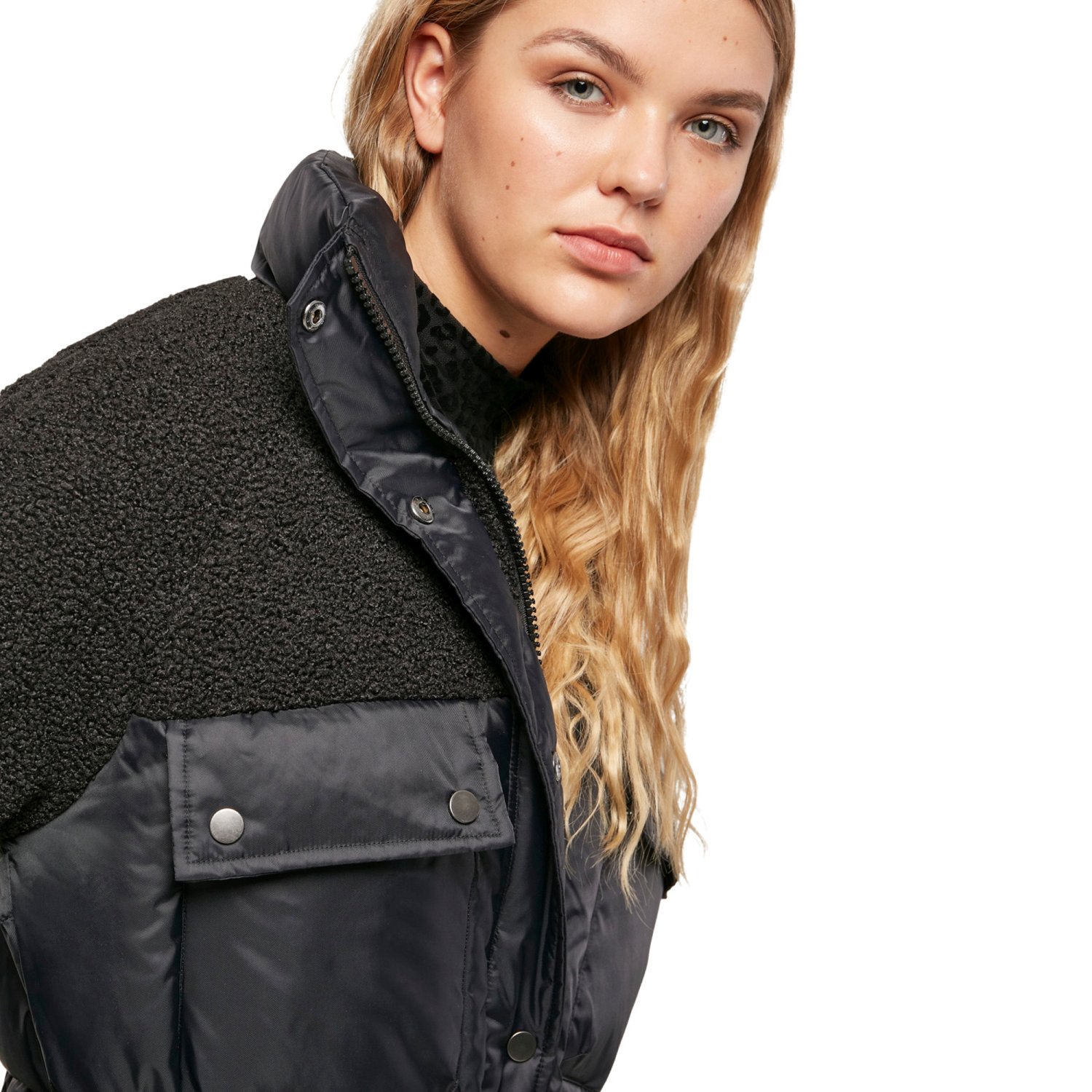 Urban Classics Ladies - Sherpa Puffer Jacket black