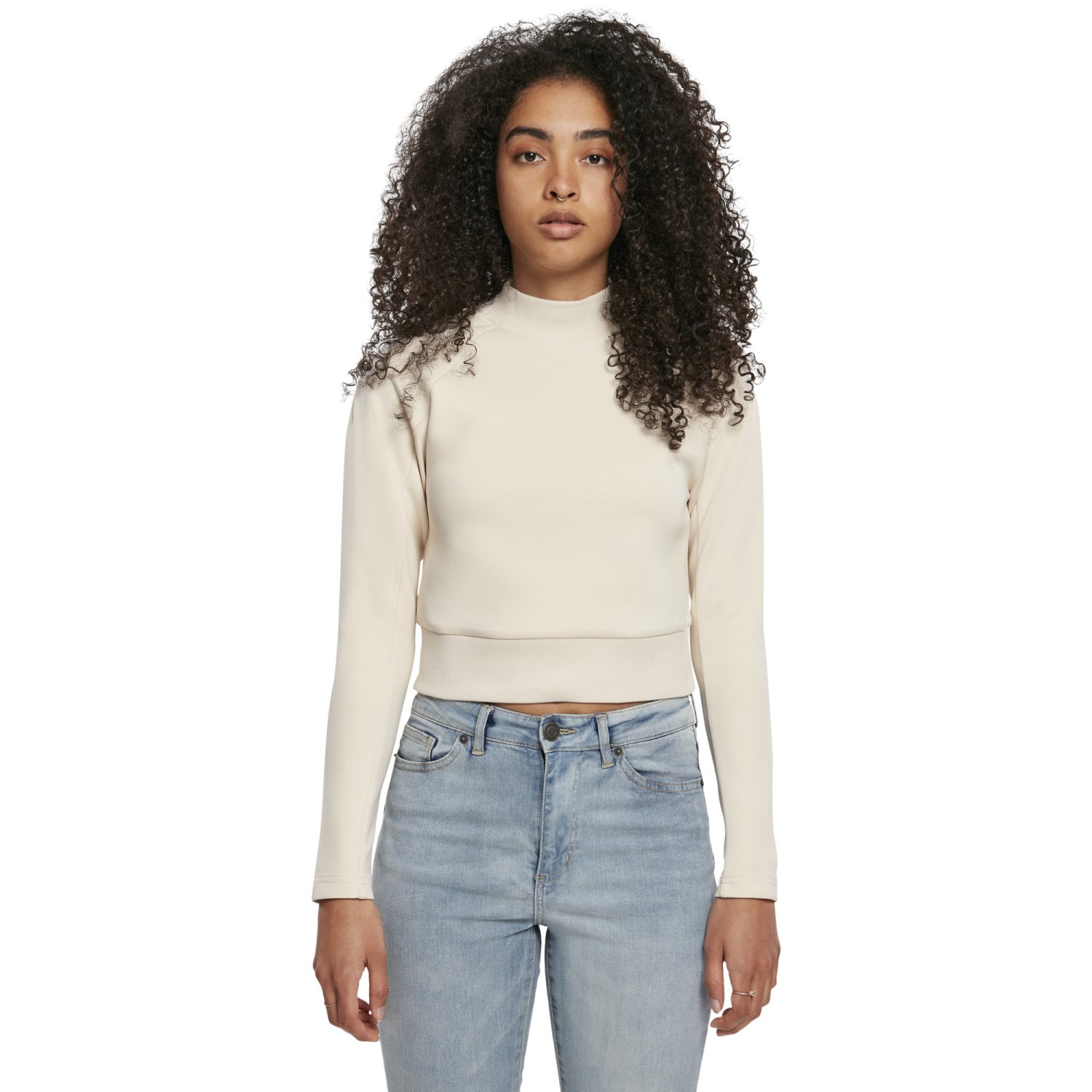 Urban Classics Ladies - Interlock Short Turtleneck Pullover