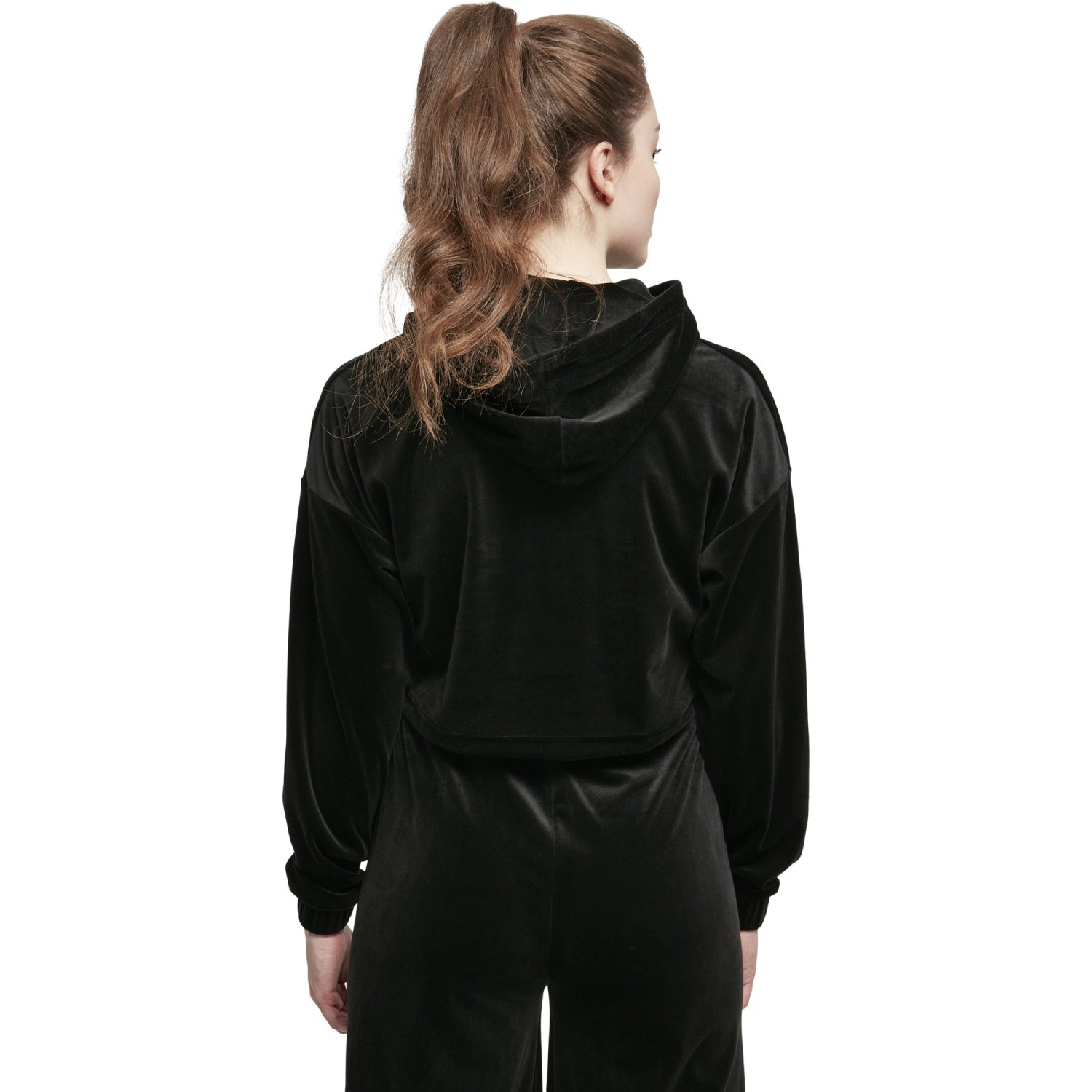Urban Classics Ladies - VELVET Short Oversized Cropped Hoody