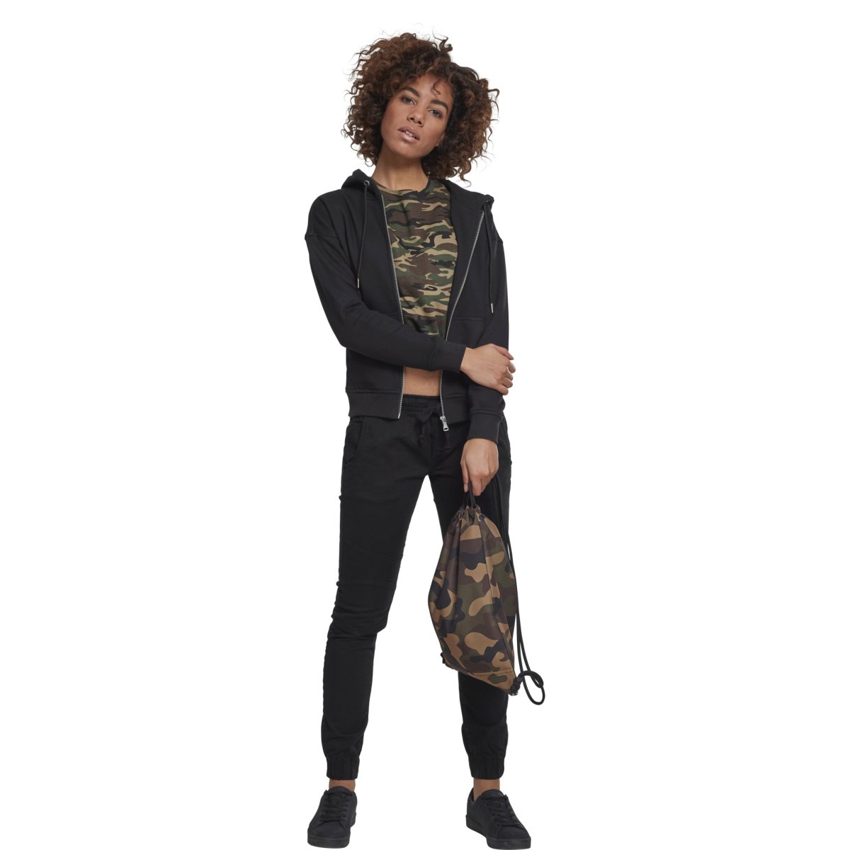 Urban Classics Ladies - BASIC Zip Hoody noir