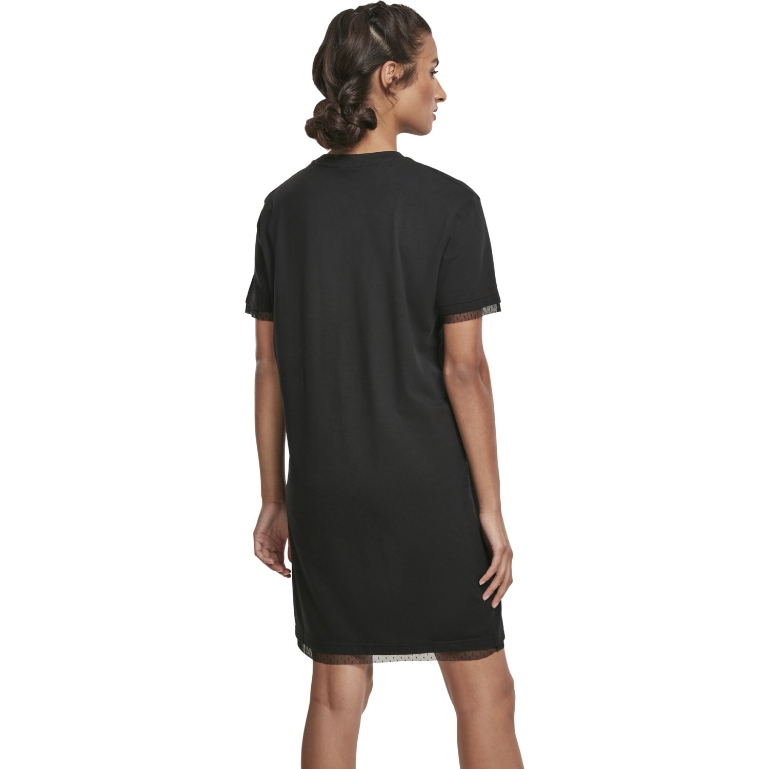 Urban Classics Ladies - Boxy Lace Hem Dress black