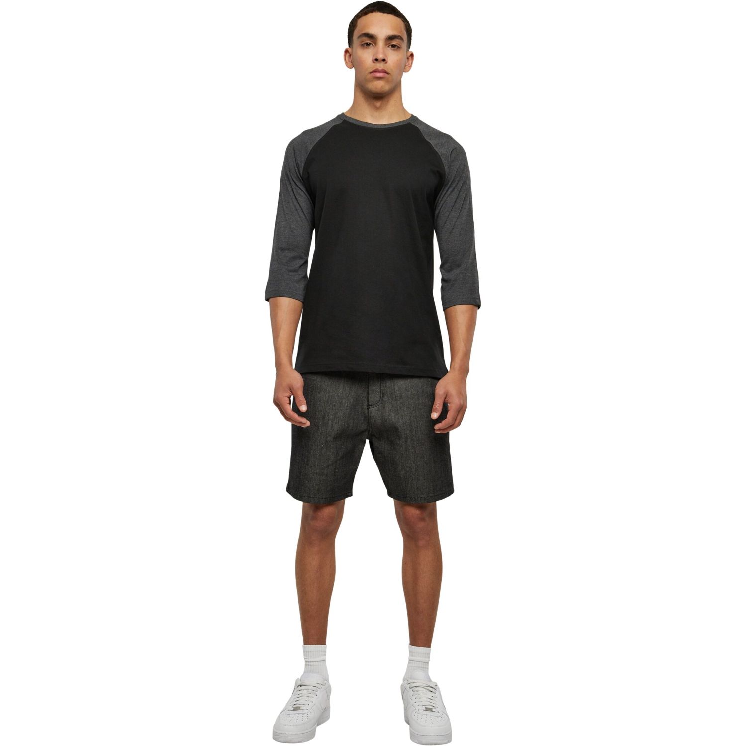 Urban Classics - RAGLAN 3/4 Sleeve black / charcoal