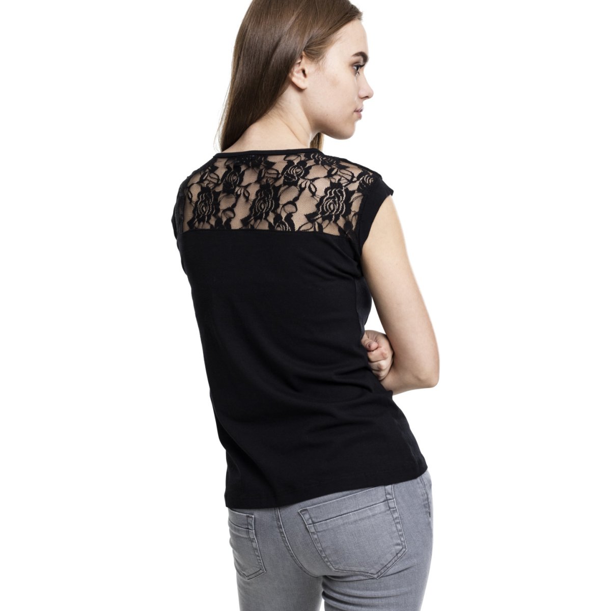 Urban Classics Ladies - FLOWER LOOSE Tee Shirt black