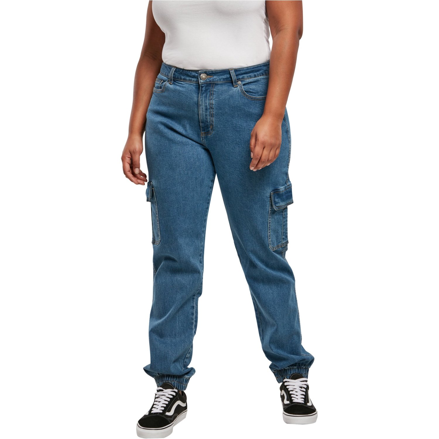 Urban Classics Ladies - Organic Stretch Denim Cargo Jeans