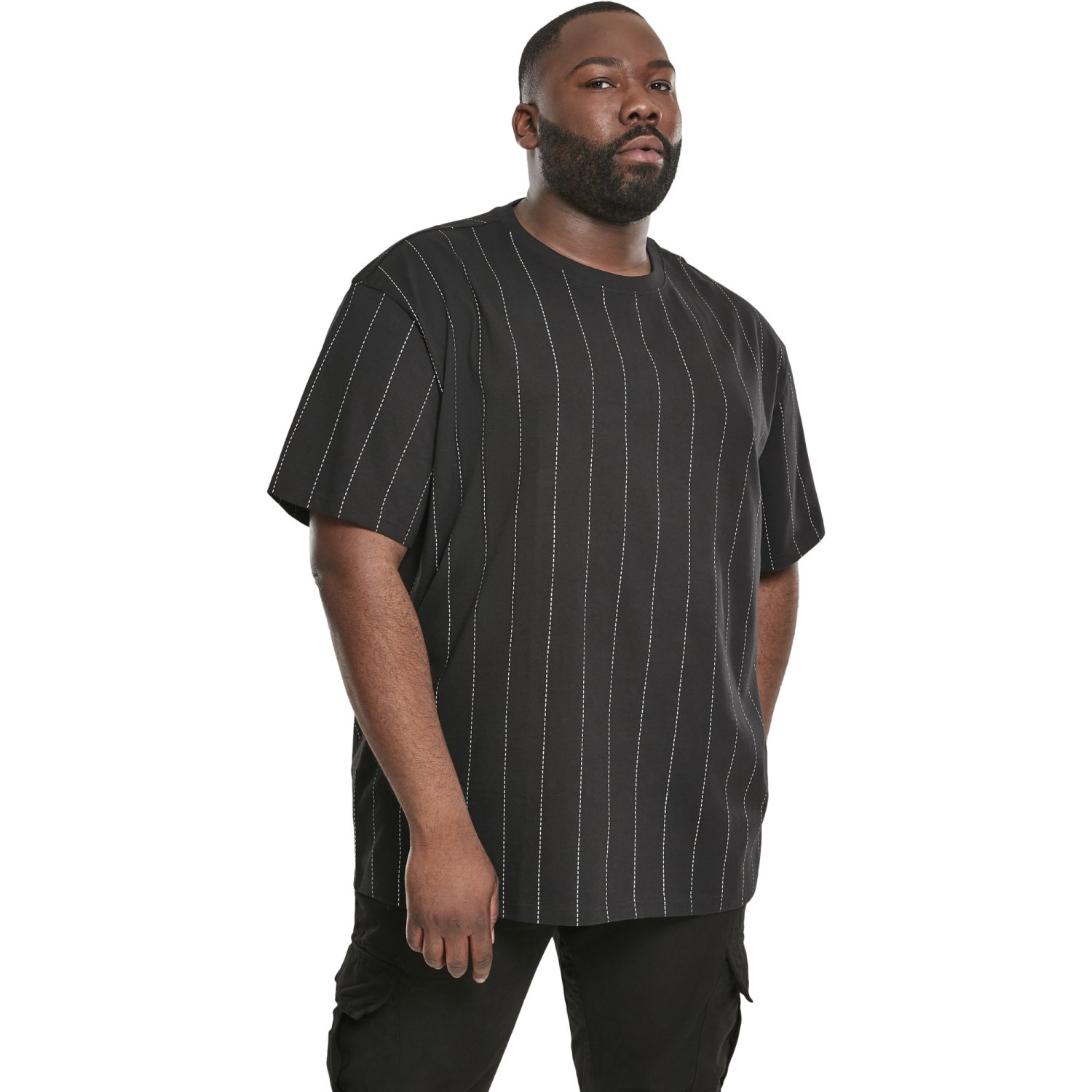 Urban Classics - Oversized Pinstripe Shirt schwarz