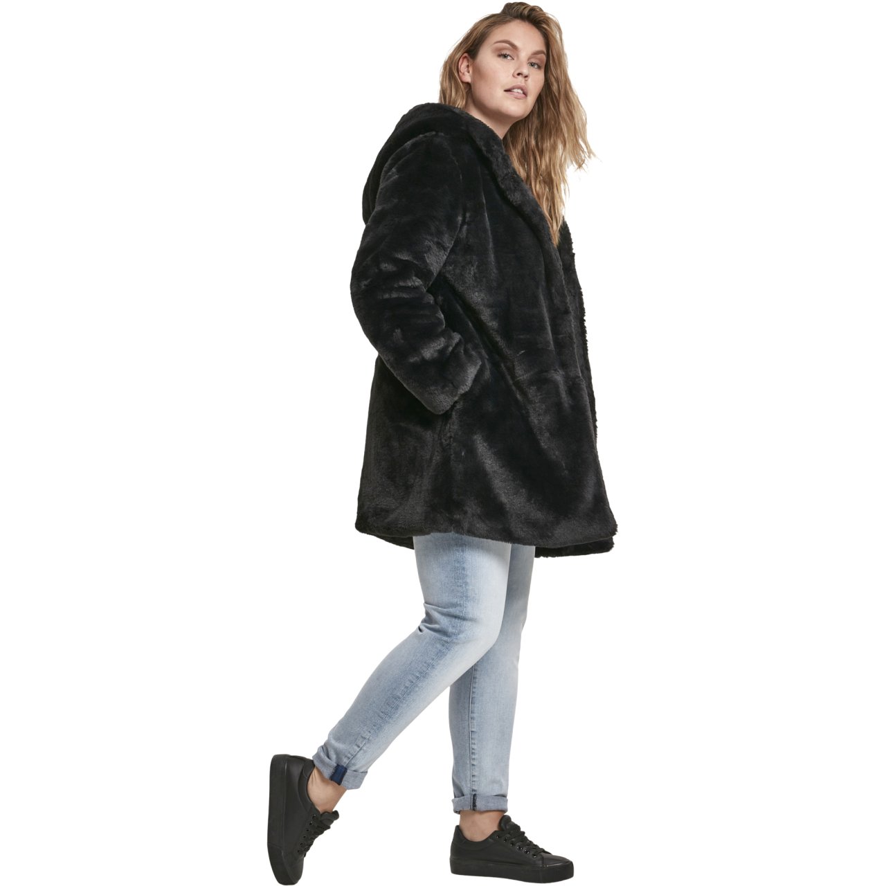 Urban Classics Ladies - Hooded Teddy Winter Mantel