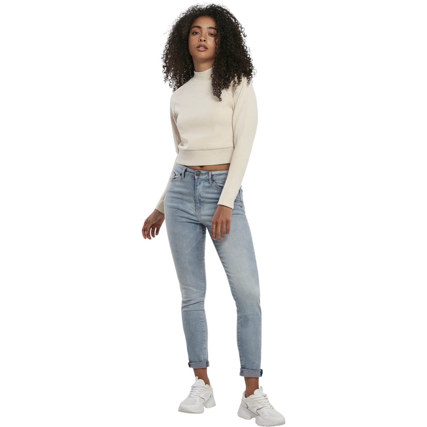 Urban Classics Ladies - Interlock Short Turtleneck Pullover