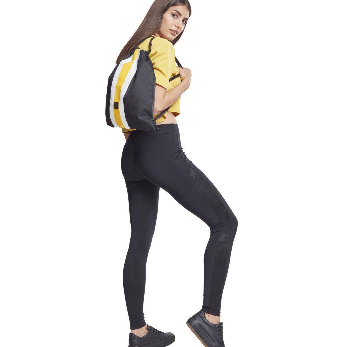Urban Classics Ladies - Jacquard Camo Striped Leggings black