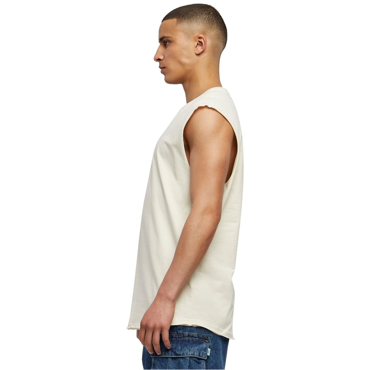Urban Classics - OPEN EDGE Sleeveless Shirt whitesand