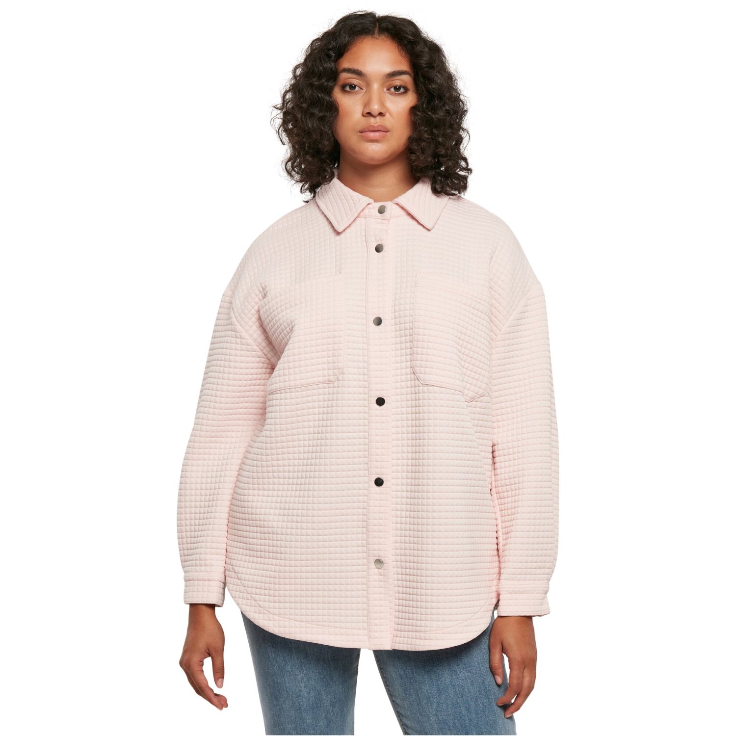 Urban Classics Ladies - Quilted Sweat Overshirt pink
