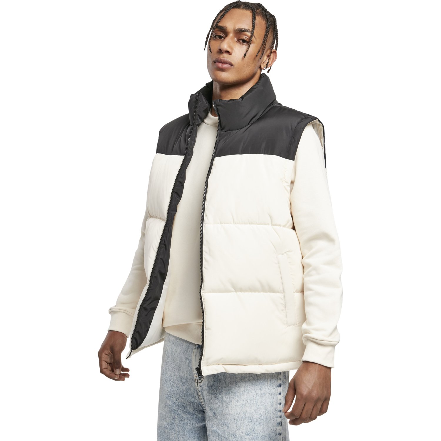 Urban Classics - Block Puffer Vest black / sand
