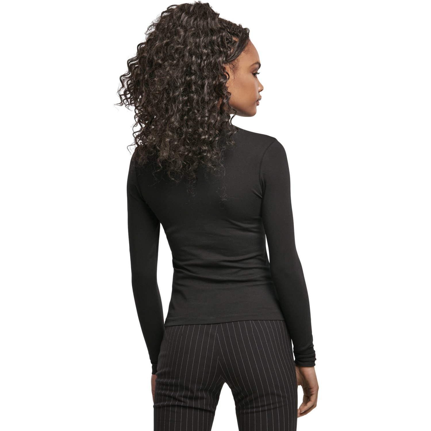Urban Classics Ladies - Cut-Out Turtleneck Longsleeve