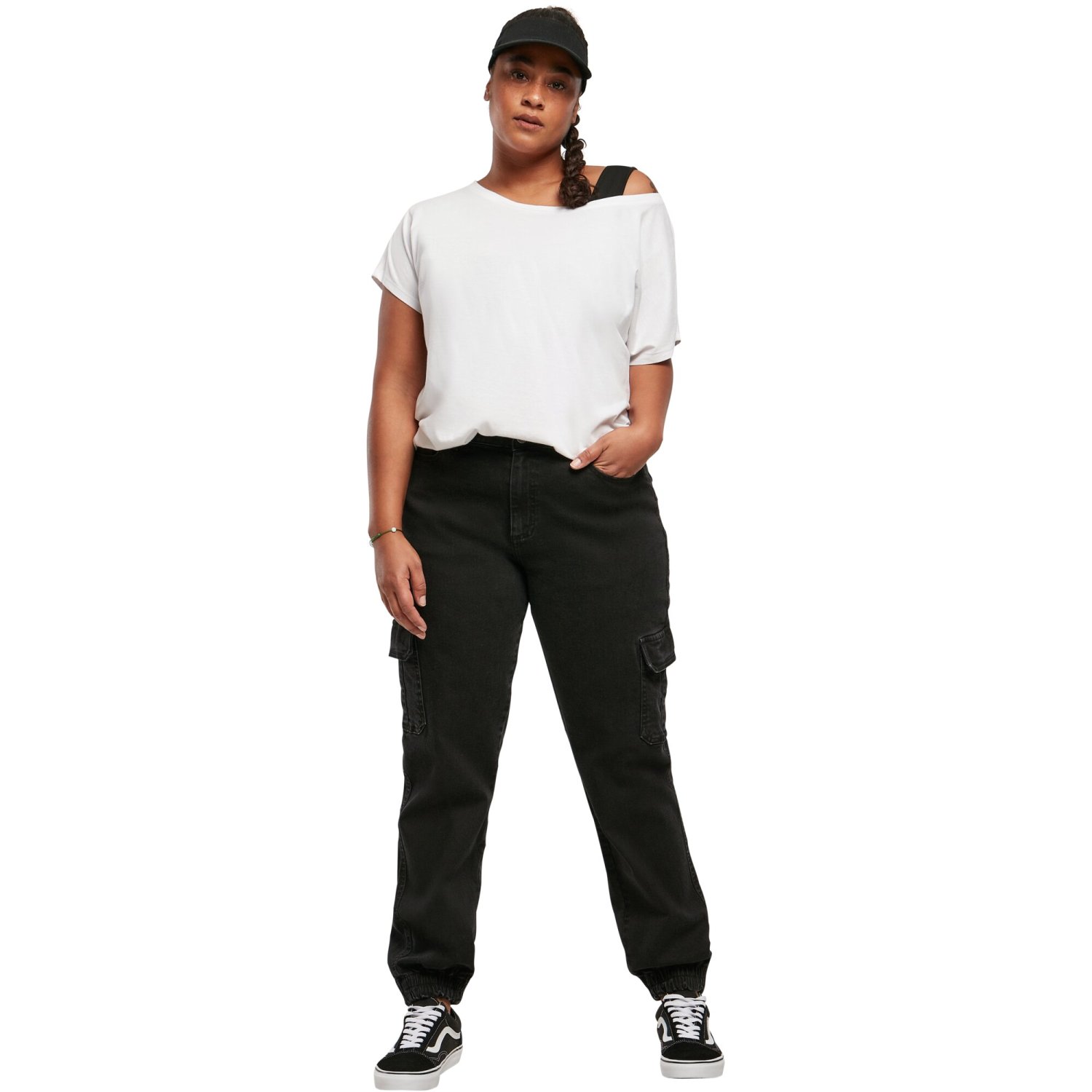 Urban Classics Ladies - Organic Stretch Denim Cargo Jeans